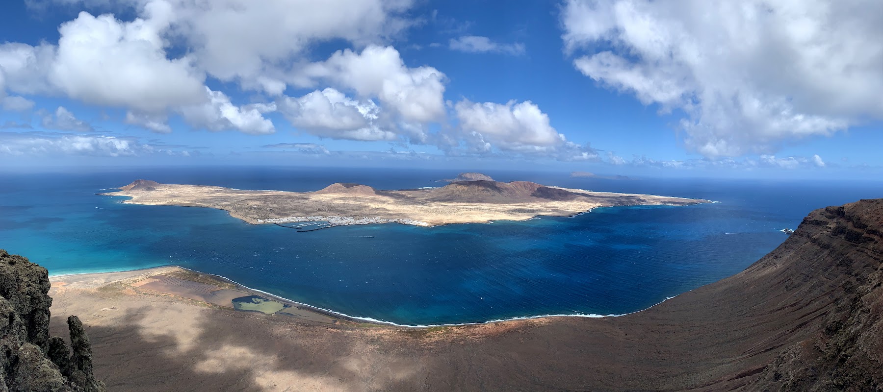View from the Famara cliffs across to La Graciosa island